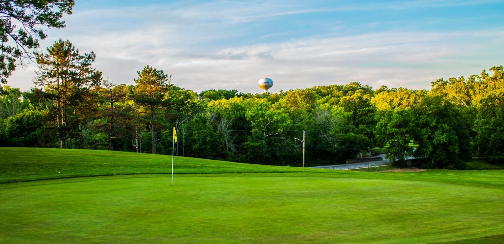 Golf Course Green with flag